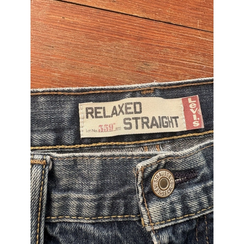 VTG Levis 559 Y2K Jeans Mens 34x32 Faded Black Baggy Relaxed Distressed Denim - Picture 3 of 7